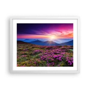 Póster en marco blanco - Dulce aroma a frescura - 50x40 cm