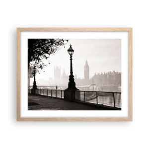 Póster en marco roble claro - La mañana de Londres - 50x40 cm