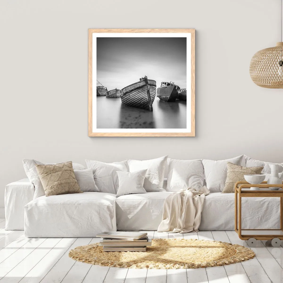 Póster en marco roble claro - Ahora solo quedan los recuerdos... - 60x60 cm