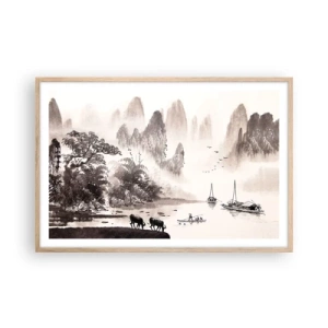 Póster en marco roble claro - La exótica vida cotidiana de Oriente - 91x61 cm