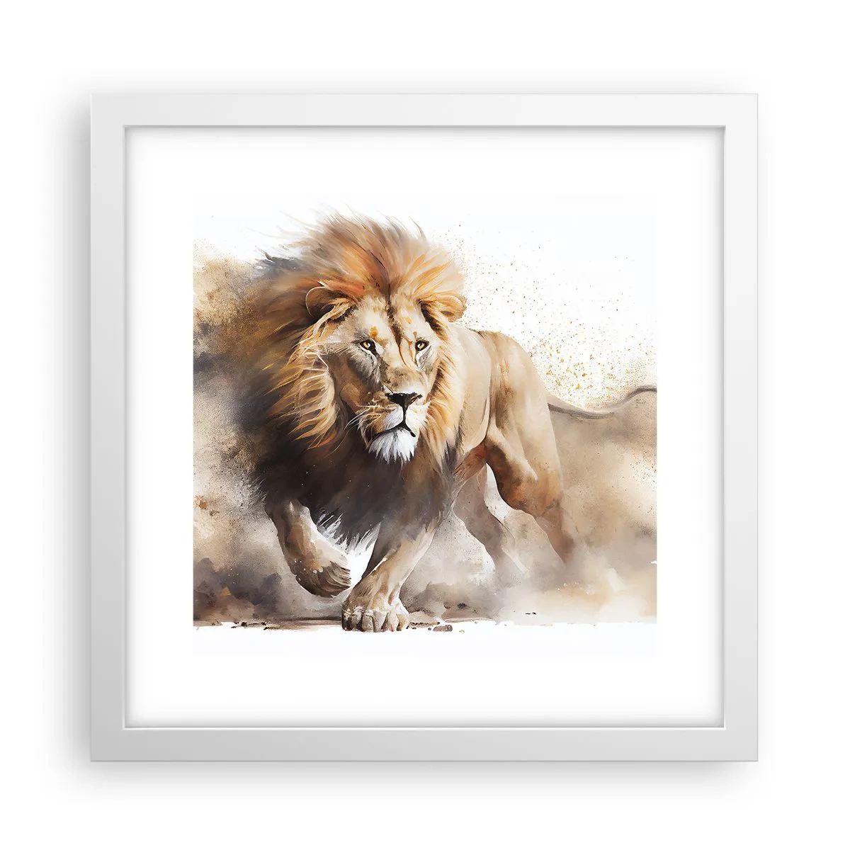 Póster en marco blanco - El rey ha partido - 30x30 cm