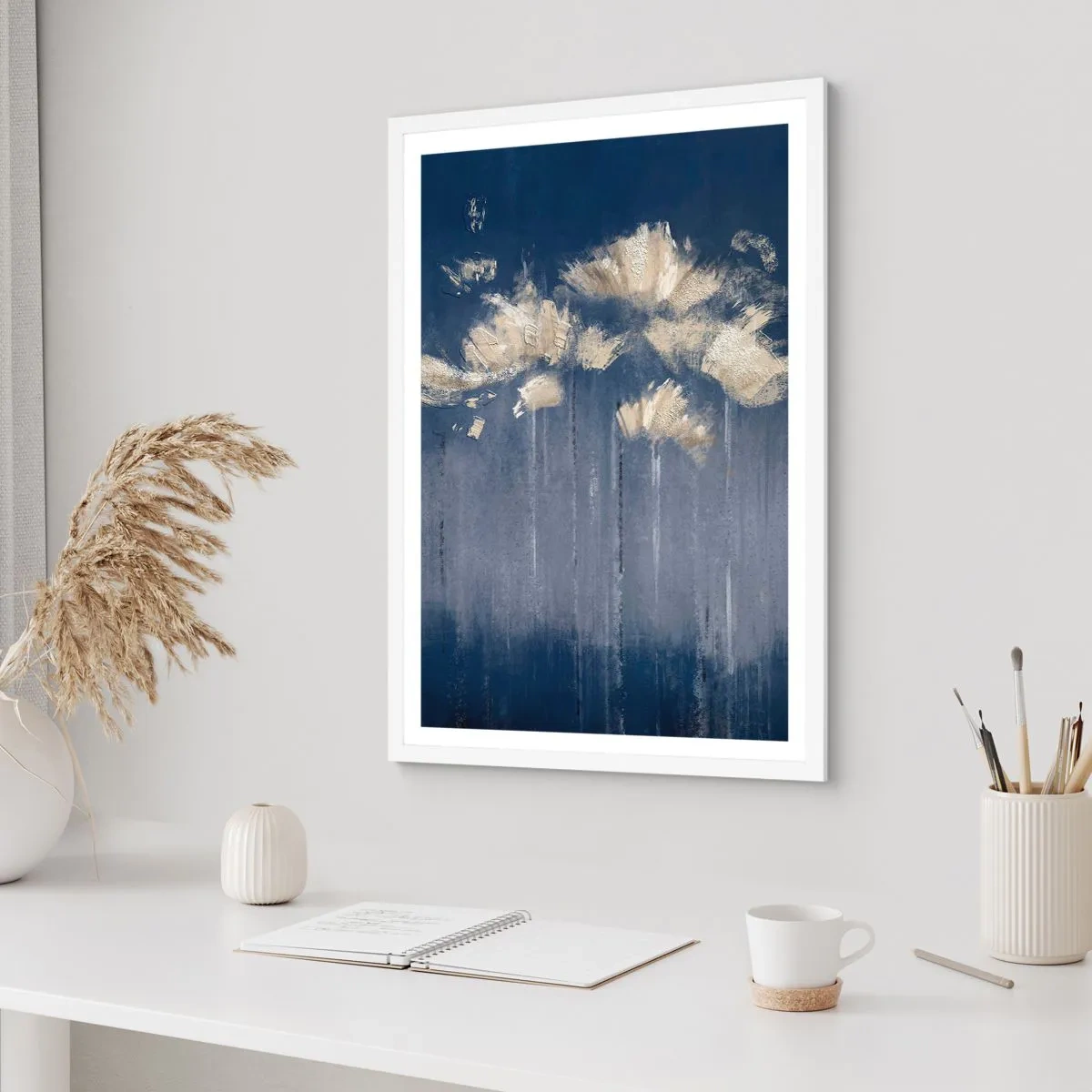 Póster en marco blanco - Como pétalos al viento - 50x70 cm