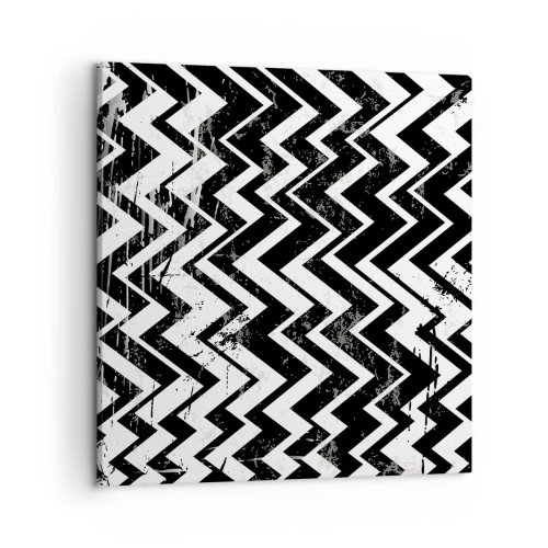 Cuadro sobre lienzo - Impresión de Imagen - Zig-blanco, zag-negro - 50x50 cm
