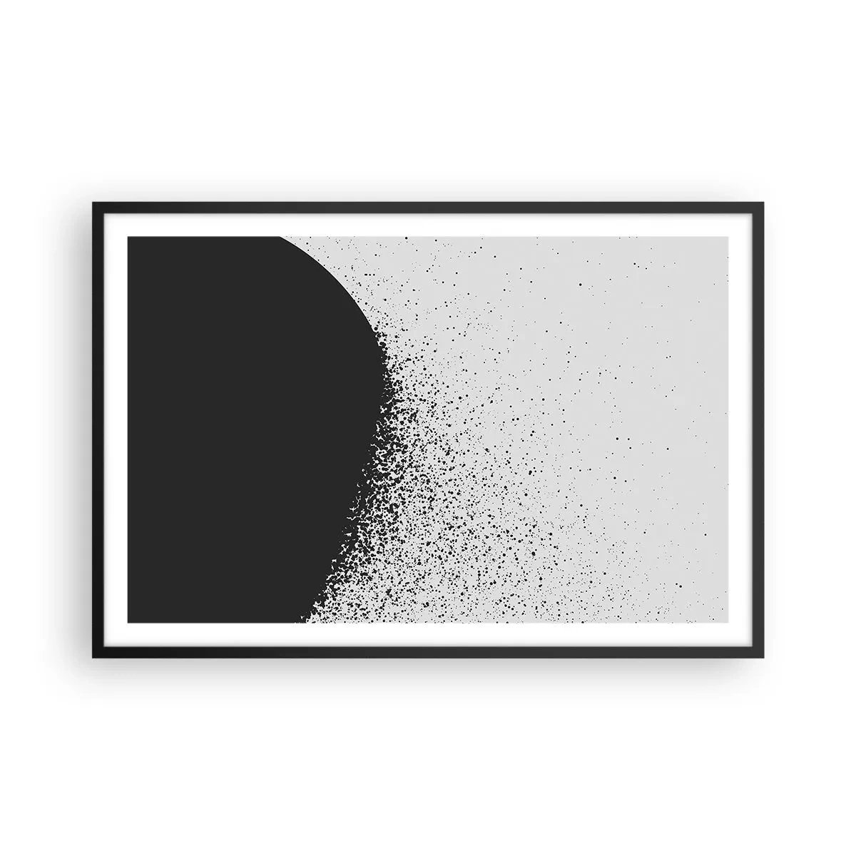 Póster en marco negro - El movimiento de las partículas - 91x61 cm