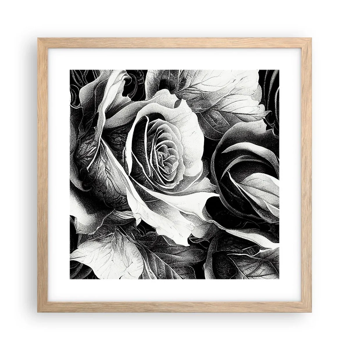 Póster en marco roble claro - Siempre como una reina - 40x40 cm