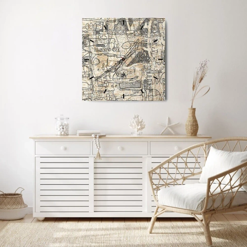 Reloj de pared - Reloj de vidrio - A la espera de ser descifrado - 40x40 cm