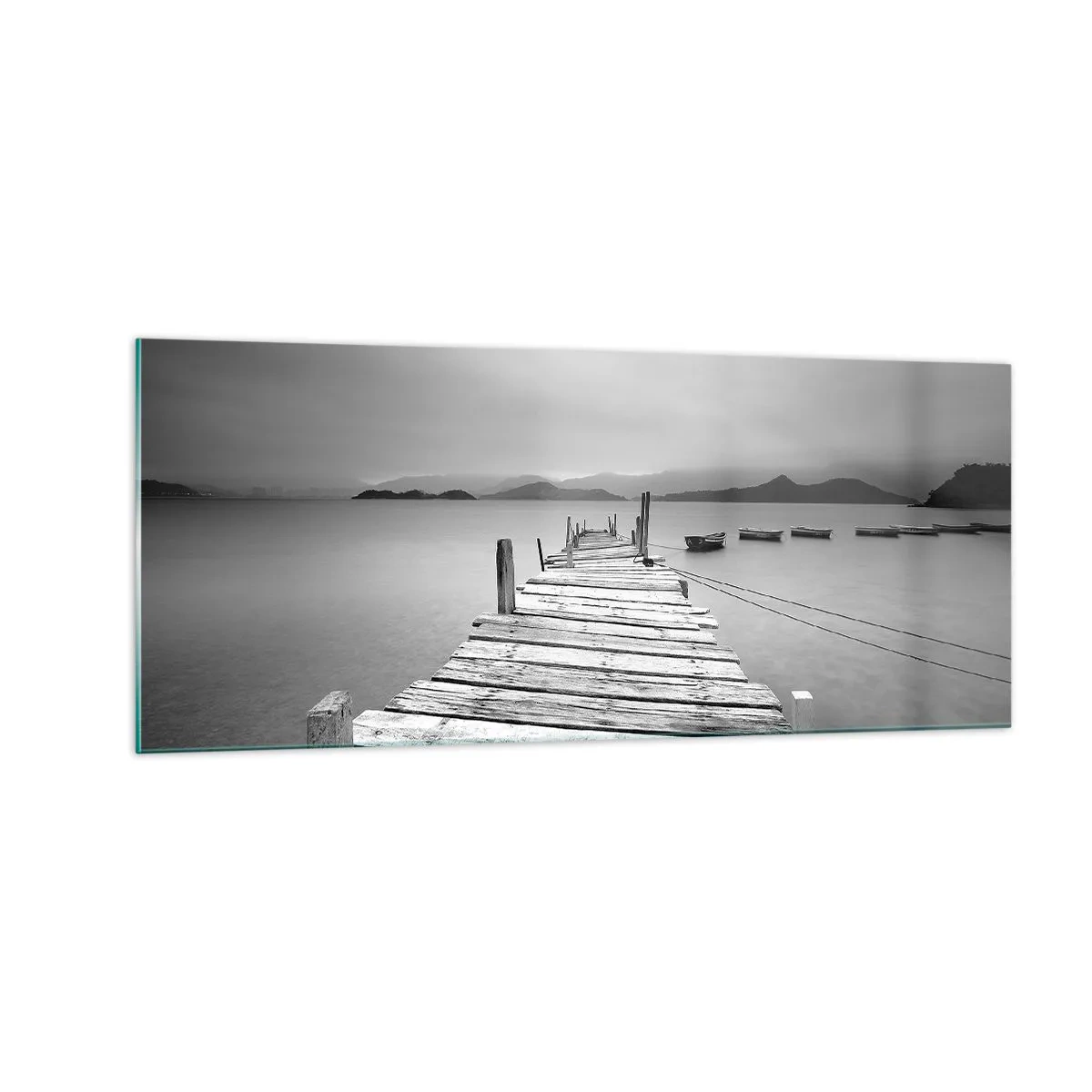 Cuadro sobre vidrio - Impresiones sobre Vidrio - Más allá de las montañas, más allá de los mares - 100x40 cm