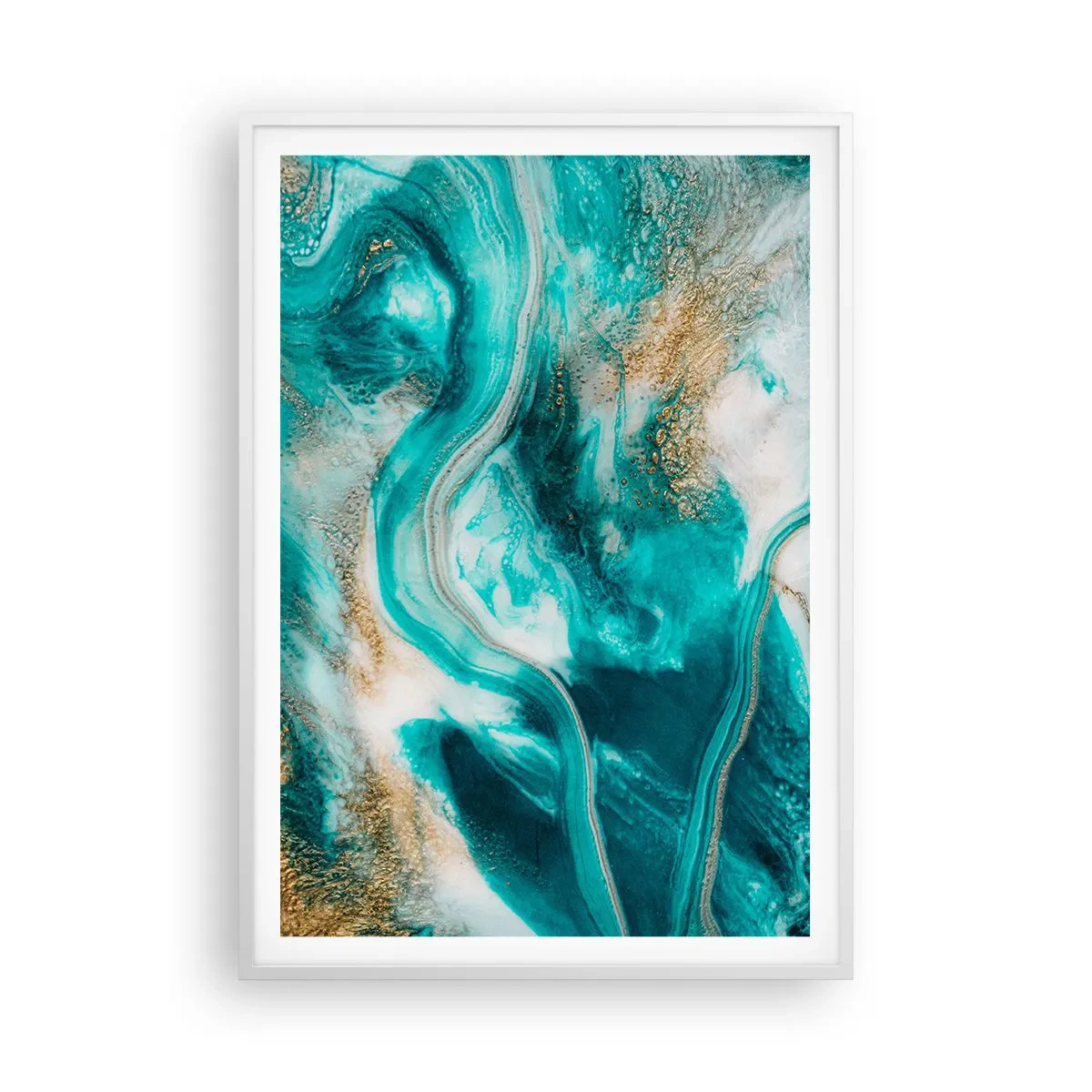 Póster en marco blanco - Río de oro - 70x100 cm