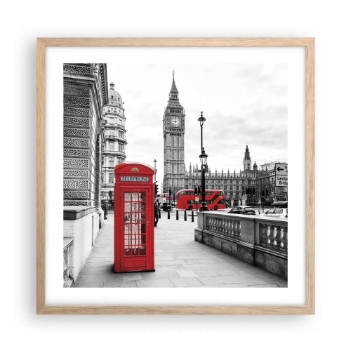 Póster en marco roble claro - Sin duda, Londres - 50x50 cm