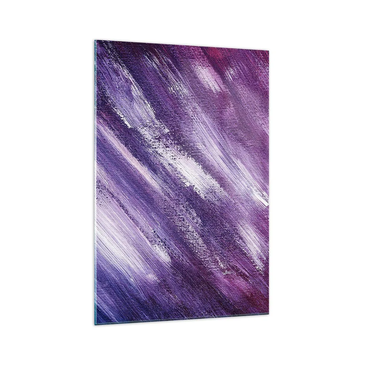 Cuadro sobre vidrio - Impresiones sobre Vidrio - Pinceladas abstractas en tonos morados y rosas - 70x100cm - Cuando sopla el viento del sol - Decoración de pared moderna para salón y dormitorio ARTTOR