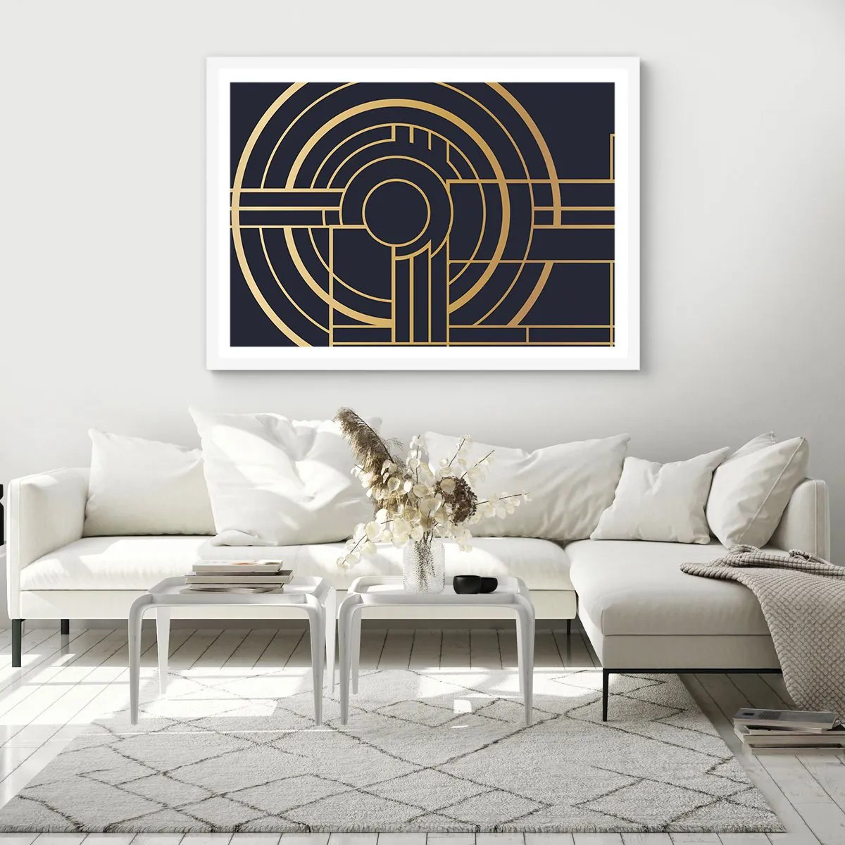 Póster en marco blanco - Giro de los elementos - 70x50 cm