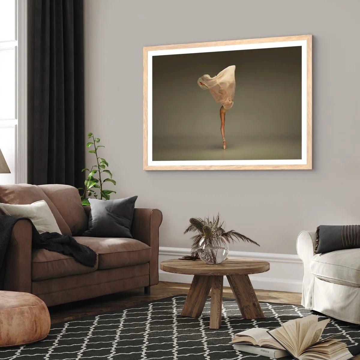 Póster en marco roble claro - A punto de volar - 50x40 cm