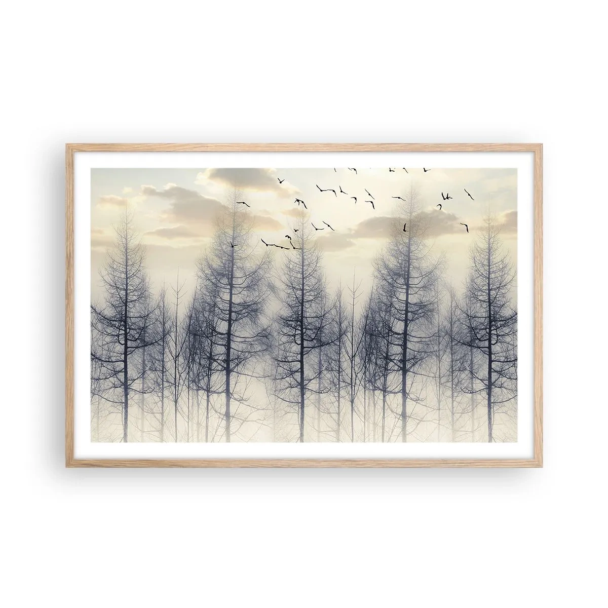 Póster en marco roble claro - Espíritus del bosque - 91x61 cm