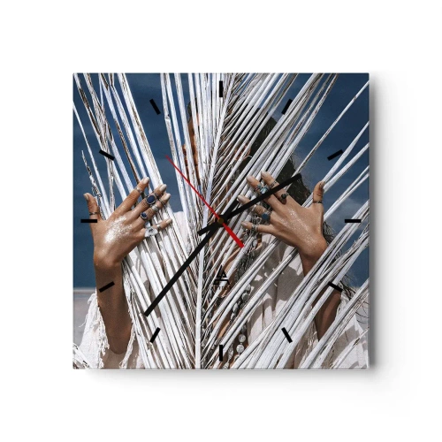 Reloj de pared - Reloj de vidrio - ¿La mujer chamana? - 40x40 cm