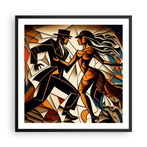 Póster en marco negro - Danza de pasión - 60x60 cm