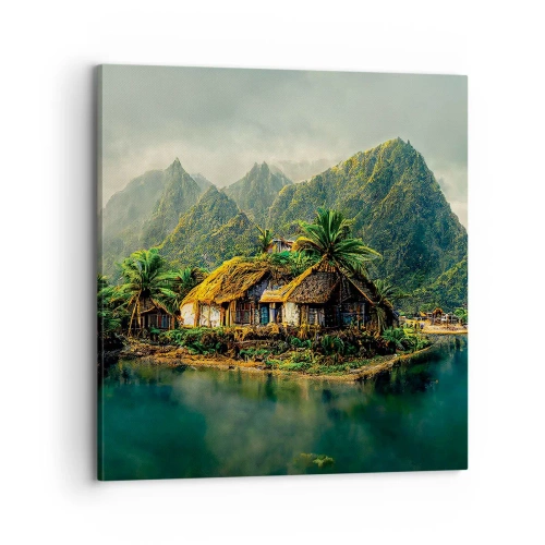 Cuadro sobre lienzo - Impresión de Imagen - Paraíso tropical - 70x70 cm