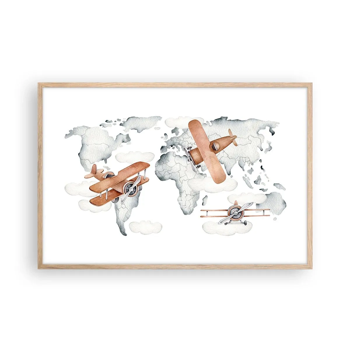 Póster en marco roble claro - Con espíritu pionero - 91x61 cm