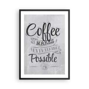 Póster en marco negro - Cartel motivacional sobre el café - 50x70cm - ¿Cómo no amar el café? - Decoración de pared moderna para salón y dormitorio ARTTOR