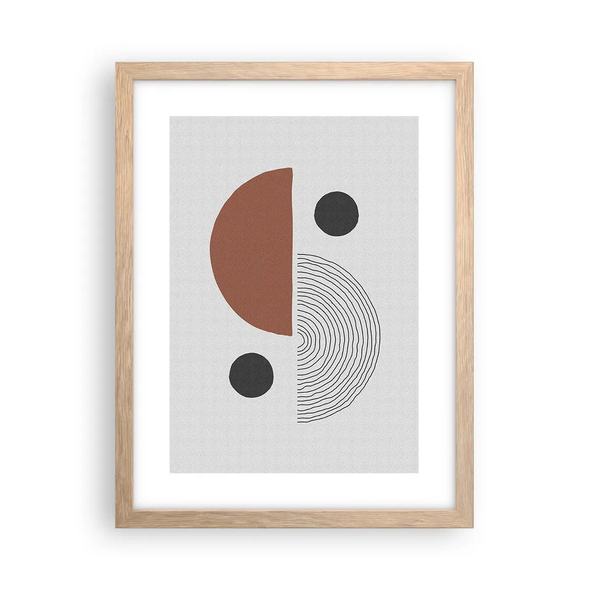 Póster en marco roble claro - La perfección del círculo - 30x40 cm