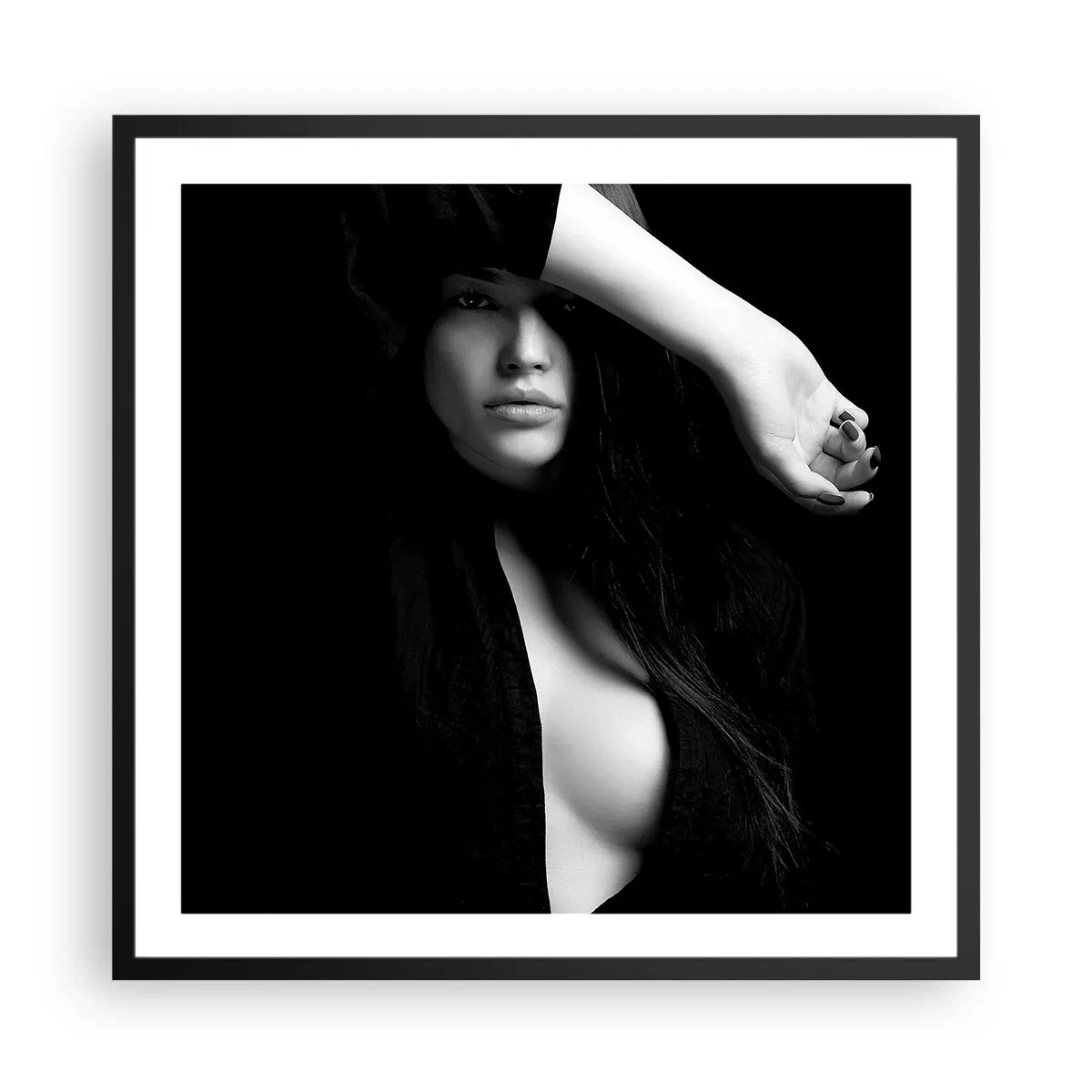 Póster en marco negro - Escuela de seducción - 60x60 cm