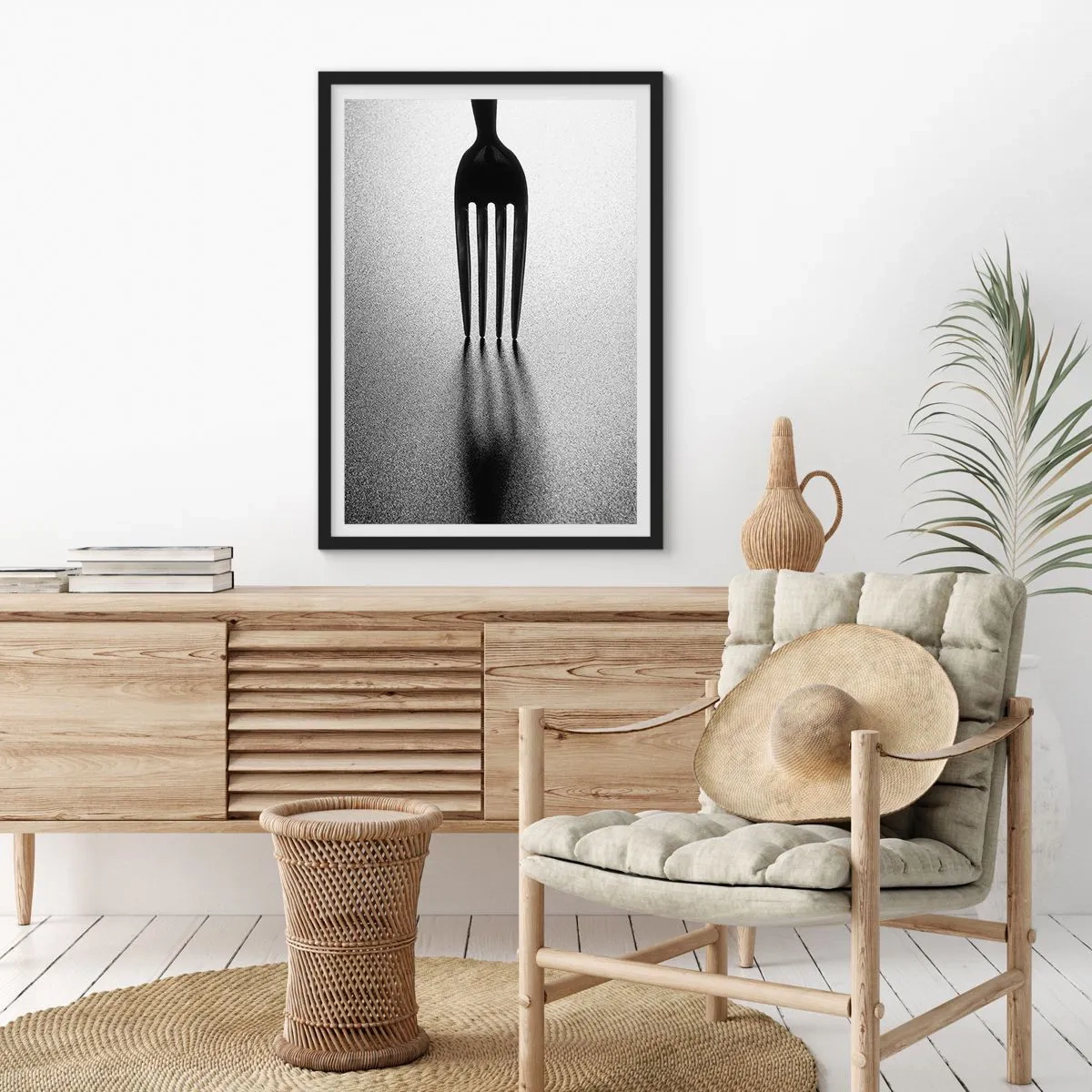 Póster en marco negro - Luz y sombra - 30x40 cm