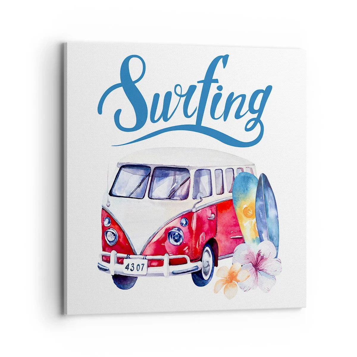Cuadro sobre lienzo - Impresión de Imagen - Un clásico para los surfistas - 70x70 cm