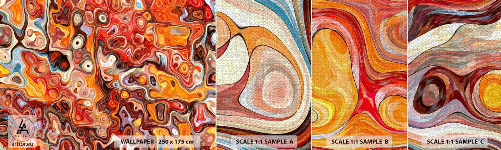 Muestra de fotomural Premium Canvas - Si las nueces se derritieran en la miel - Abstracción, Pedazo, Patrón moderno - 100x30 cm