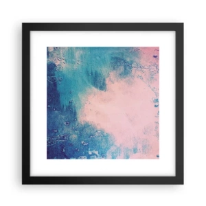 Póster en marco negro - Abrazo azul - 30x30 cm