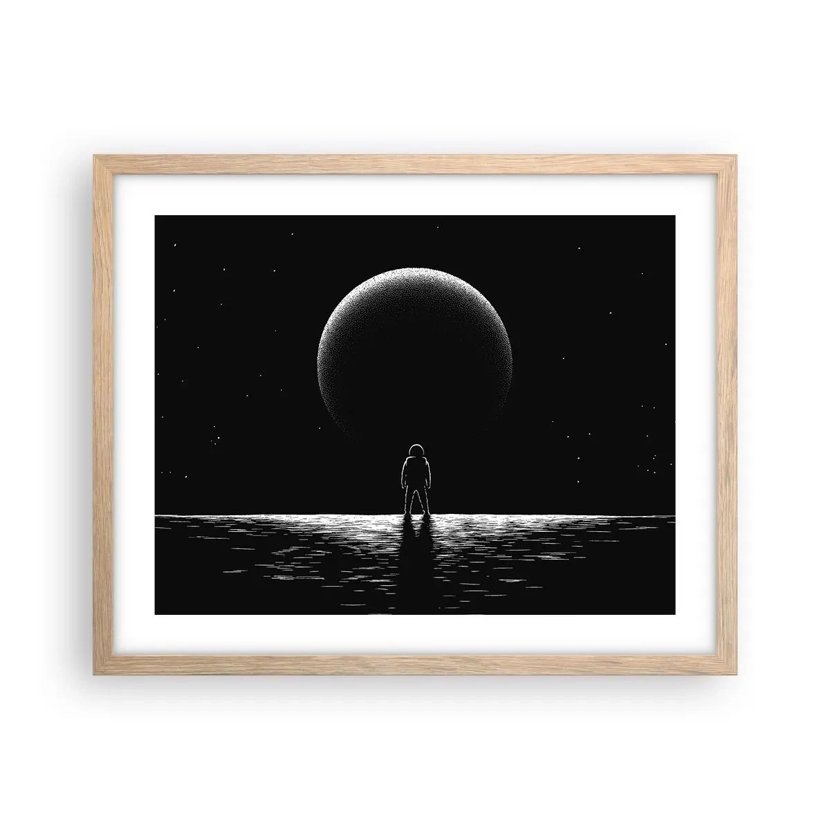 Póster en marco roble claro - Cara a cara - 50x40 cm