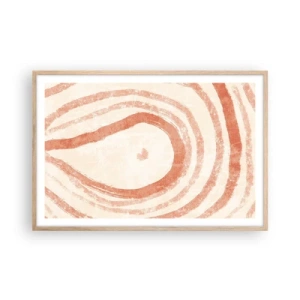 Póster en marco roble claro - Círculos de coral - composición - 91x61 cm