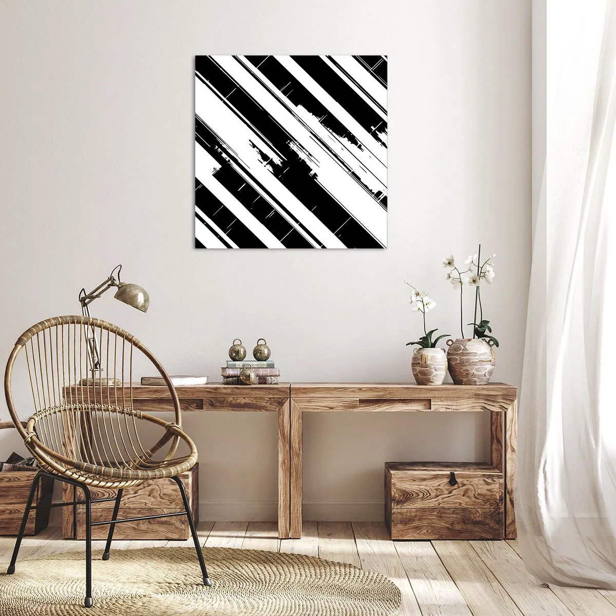 Cuadro sobre lienzo - Impresión de Imagen - Composición intensa y dinámica - 40x40 cm