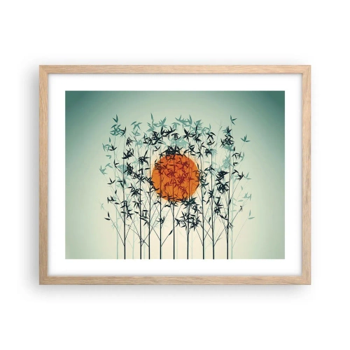 Póster en marco roble claro - El sol de Japón - 50x40 cm