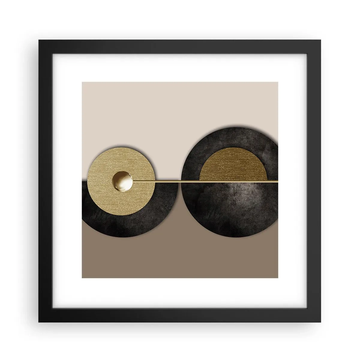 Póster en marco negro - Variaciones en torno a un círculo - 30x30 cm