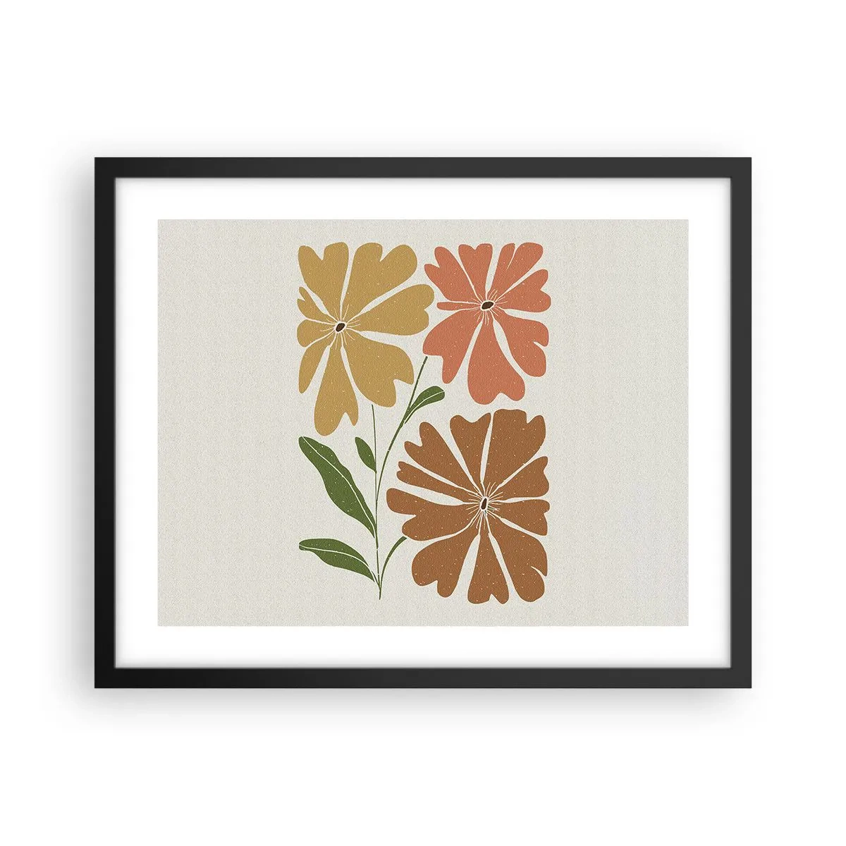 Póster en marco negro - Naturaleza y geometría - 50x40 cm