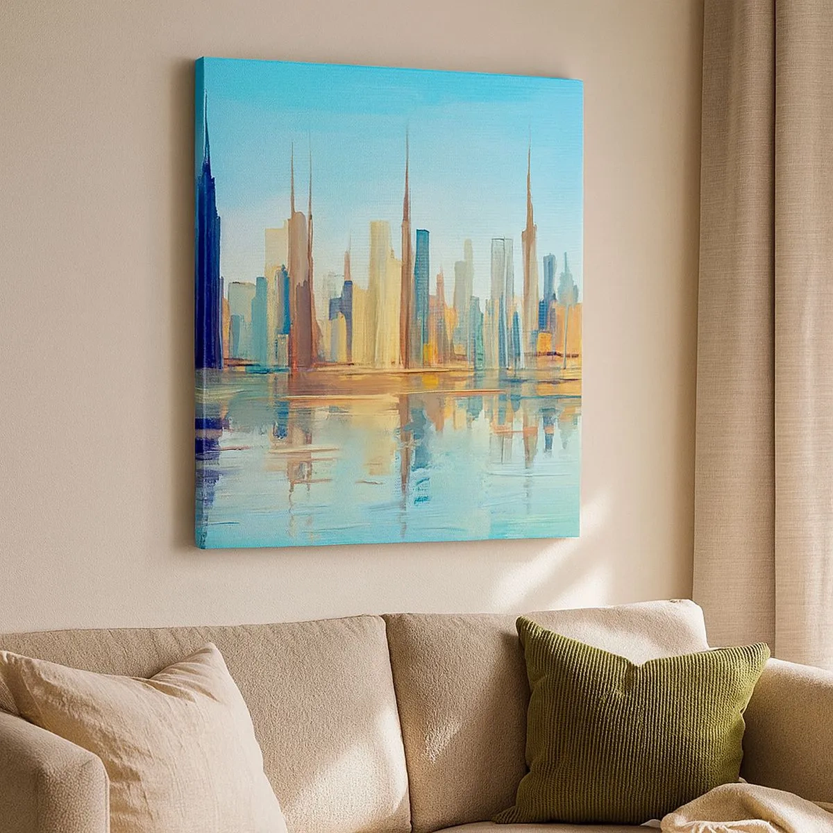 Cuadro sobre lienzo - Impresión de Imagen - Metrópolis soleada - 30x30 cm