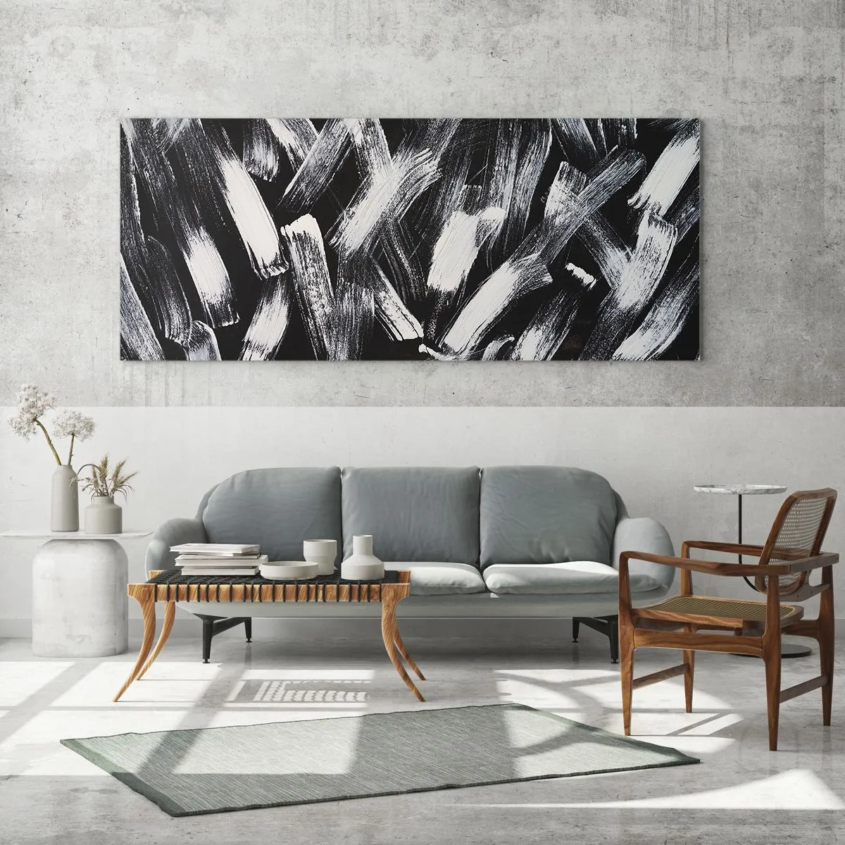 Cuadro sobre vidrio - Impresiones sobre Vidrio - Abstracción en el espíritu industrial - 100x40 cm