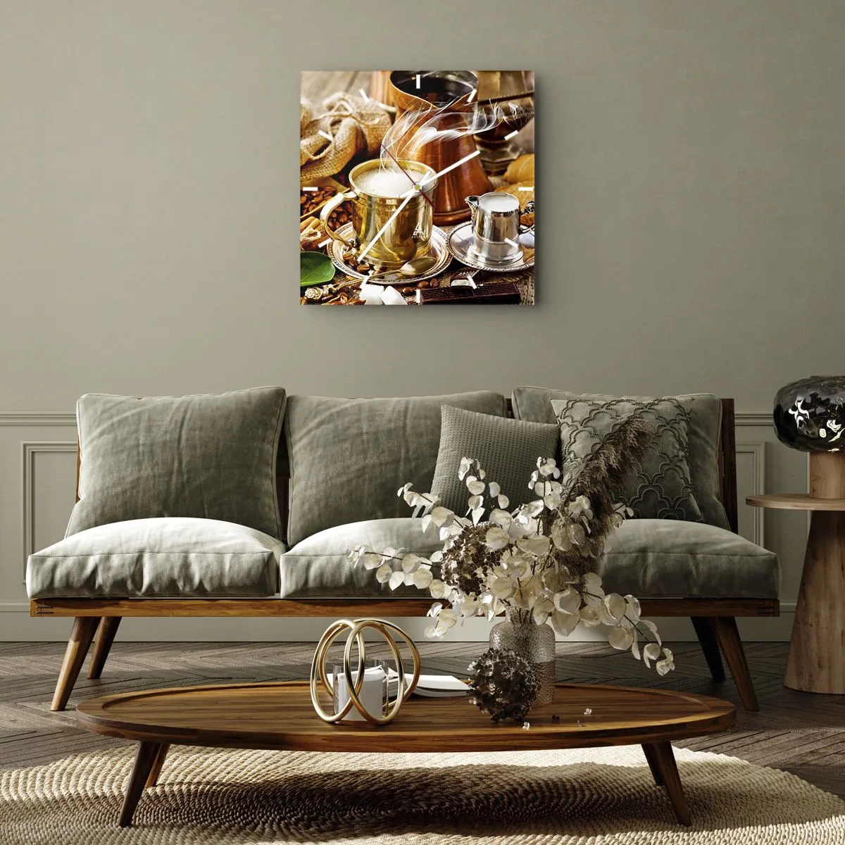 Reloj de pared - Reloj de vidrio - Que tengas un buen día - 40x40 cm