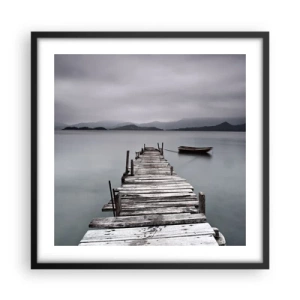 Póster en marco negro - Mañana partimos - 50x50 cm