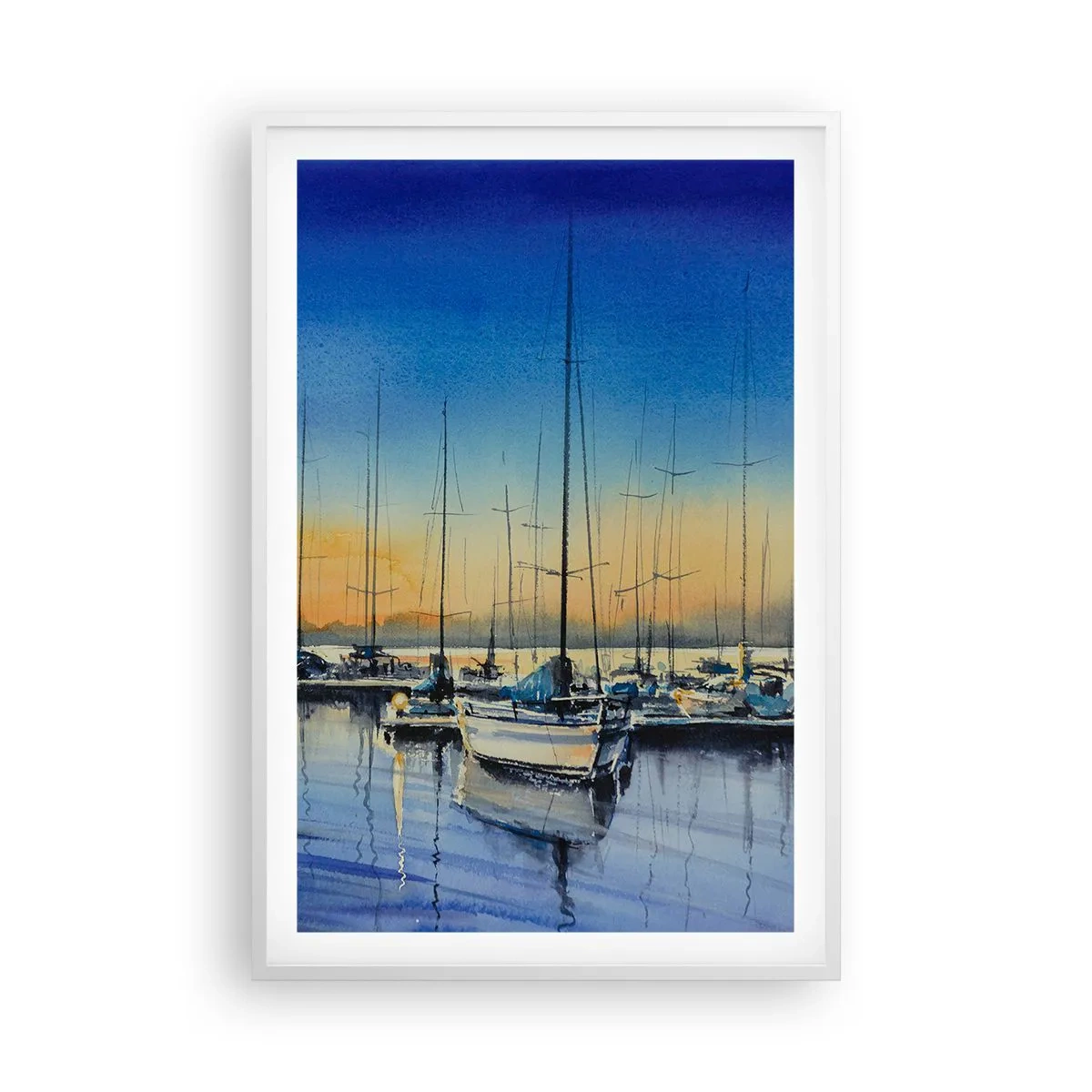 Póster en marco blanco - El final de un buen día - 61x91 cm