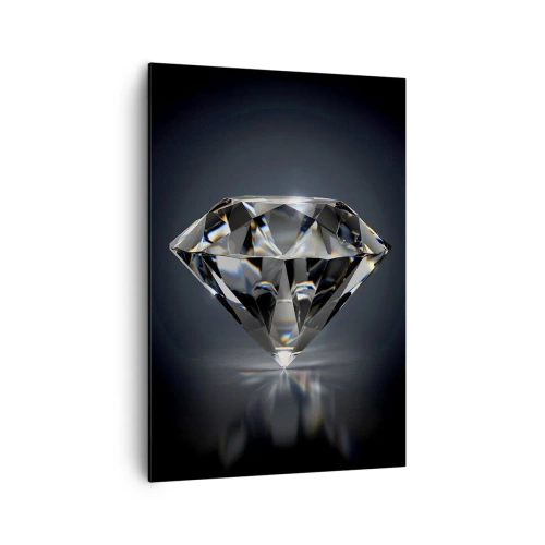 Cuadro sobre lienzo - Impresión de Imagen - Una interpretación artística de un diamante sobre un fondo oscuro. - 70x100cm - Riqueza y belleza - Decoración de pared moderna para salón y dormitorio ARTTOR