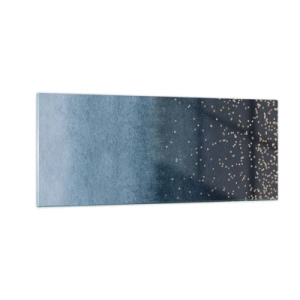 Cuadro sobre vidrio - Impresiones sobre Vidrio - Composición - fases azules - 100x40 cm