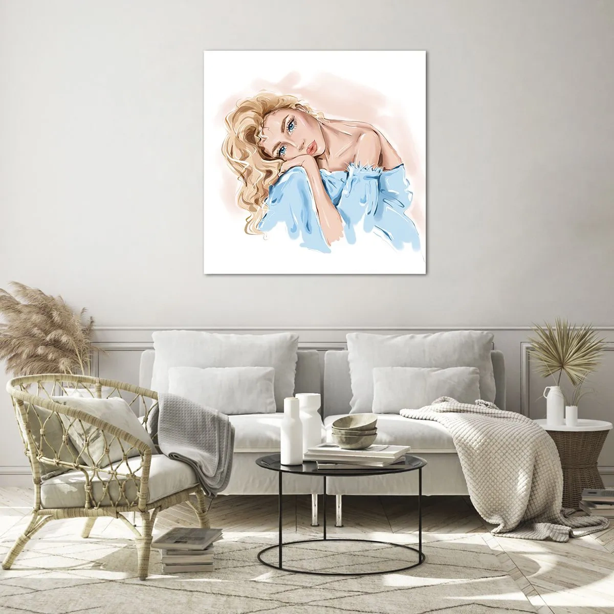 Cuadro sobre vidrio - Impresiones sobre Vidrio - Soñar en azul - 50x50 cm