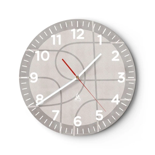 Reloj de pared - Reloj de vidrio - Circular y rectilíneo - 40x40 cm