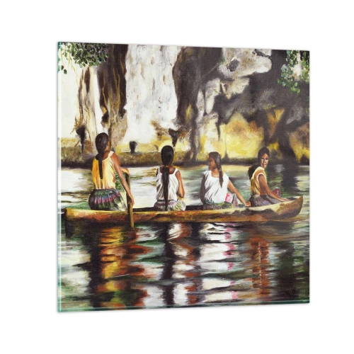 Cuadro sobre vidrio - Impresiones sobre Vidrio - En un paraíso polinesio - 30x30 cm