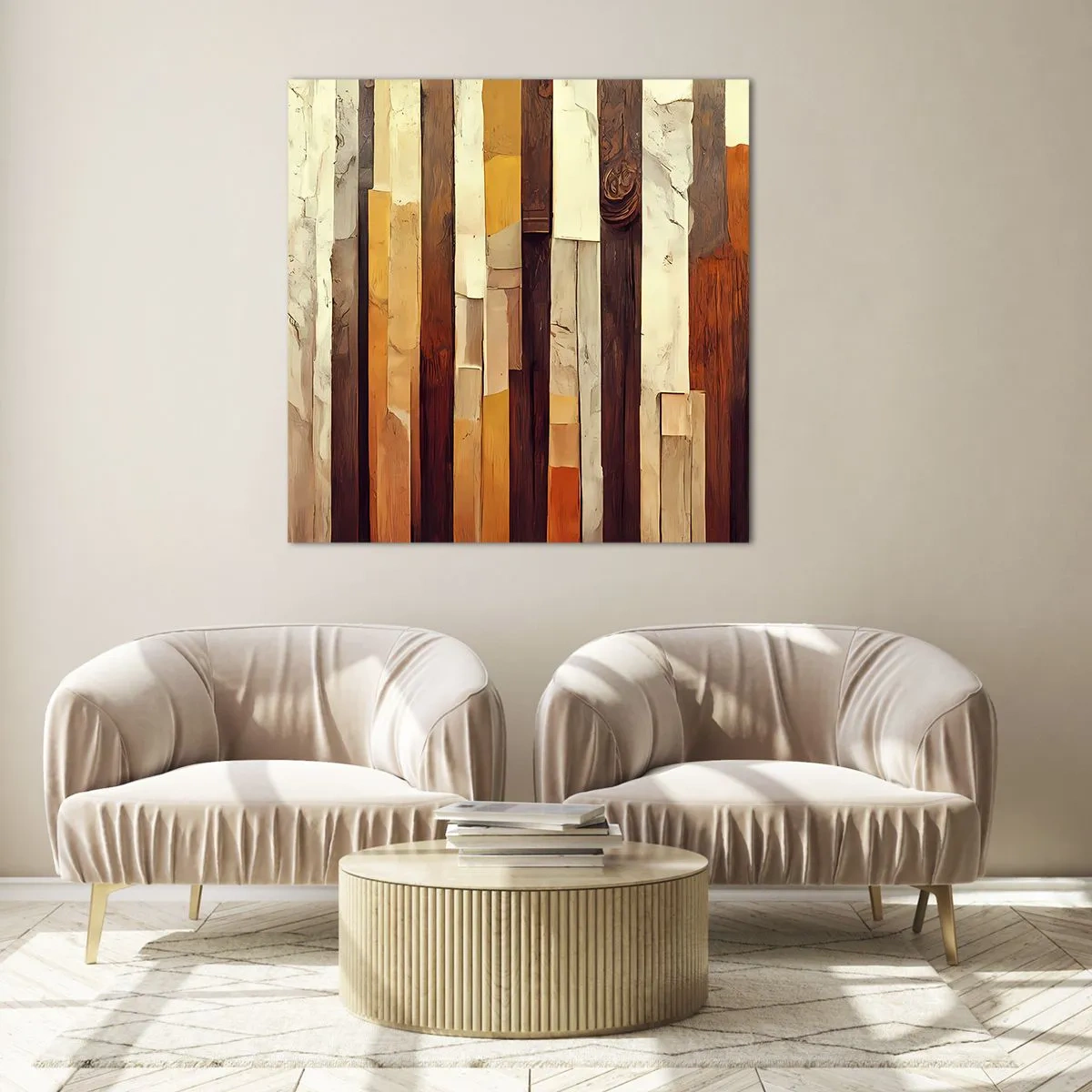 Cuadro sobre vidrio - Impresiones sobre Vidrio - Himno de los árboles del bosque - 70x70 cm