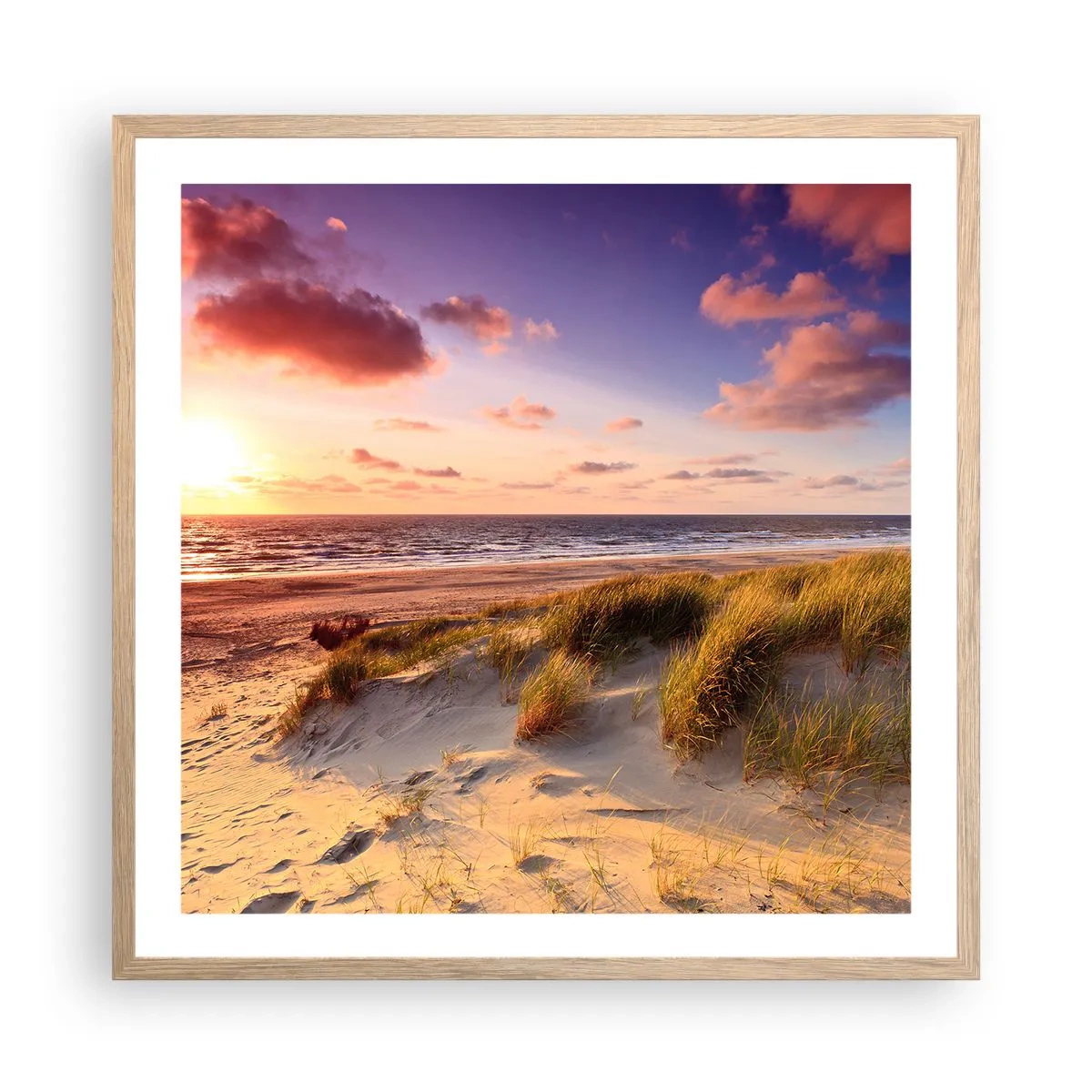 Póster en marco roble claro - Se siente la brisa veraniega - 60x60 cm