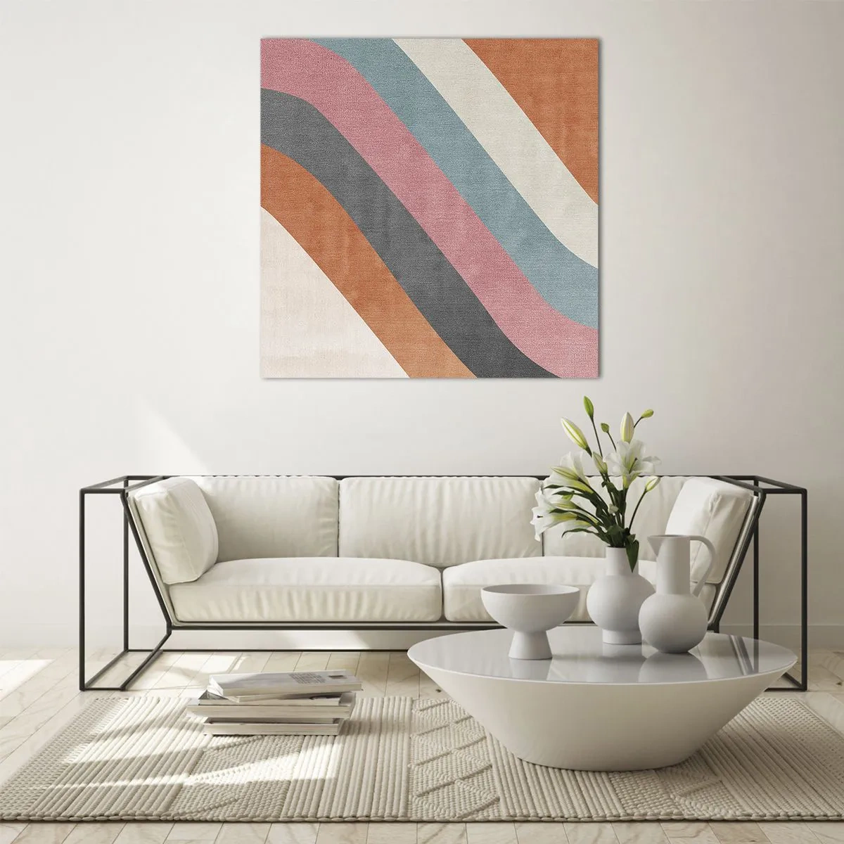 Cuadro sobre vidrio - Impresiones sobre Vidrio - Composición diagonal - movimiento - 50x50 cm