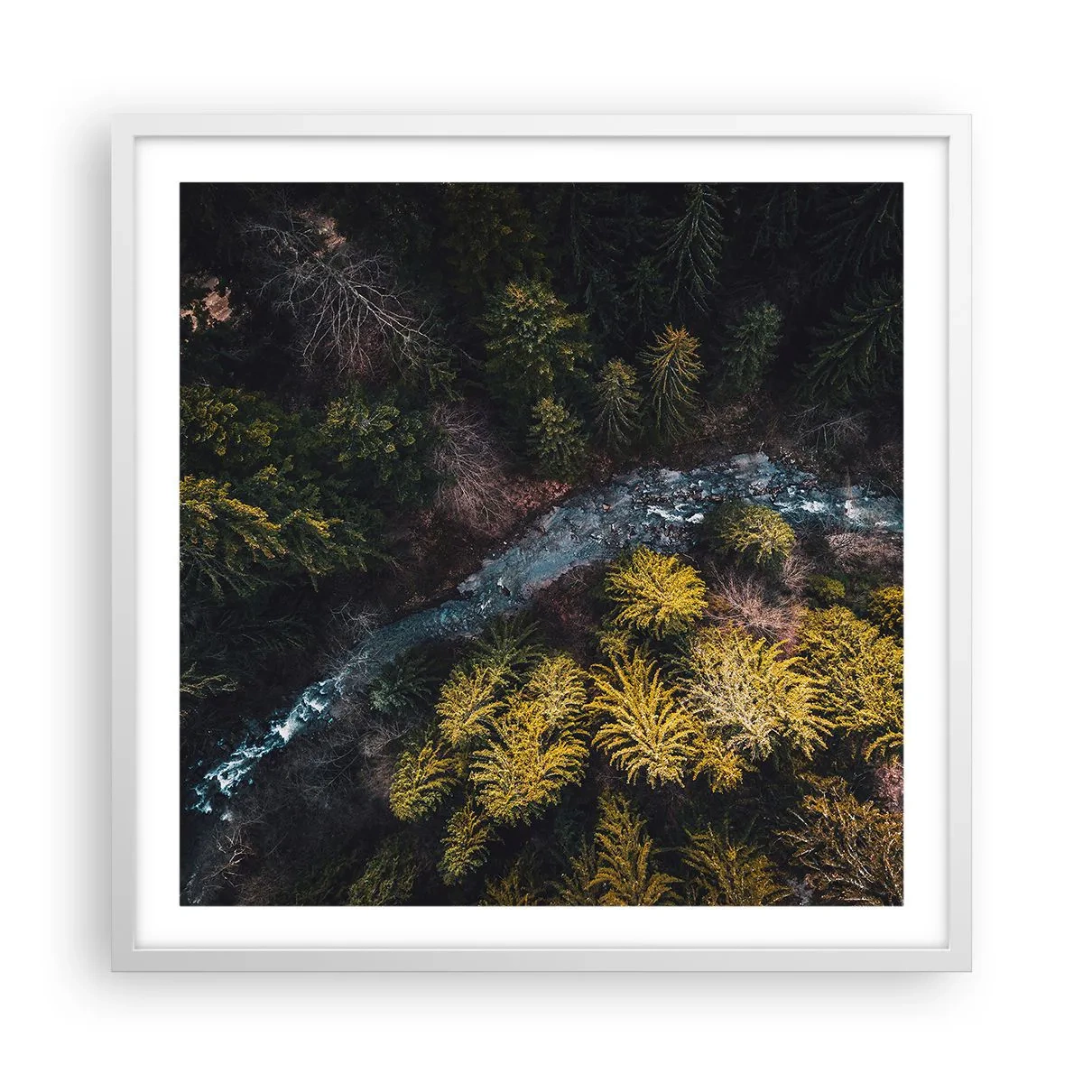 Póster en marco blanco - Rápido, cada vez más rápido - 60x60 cm