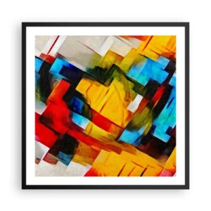Póster en marco negro - Un popurrí multicolor - 60x60 cm