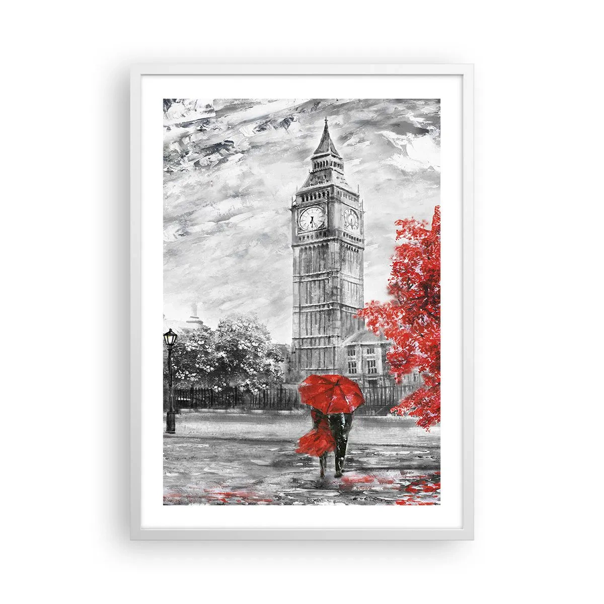 Póster en marco blanco - Un día emocionante - 50x70 cm